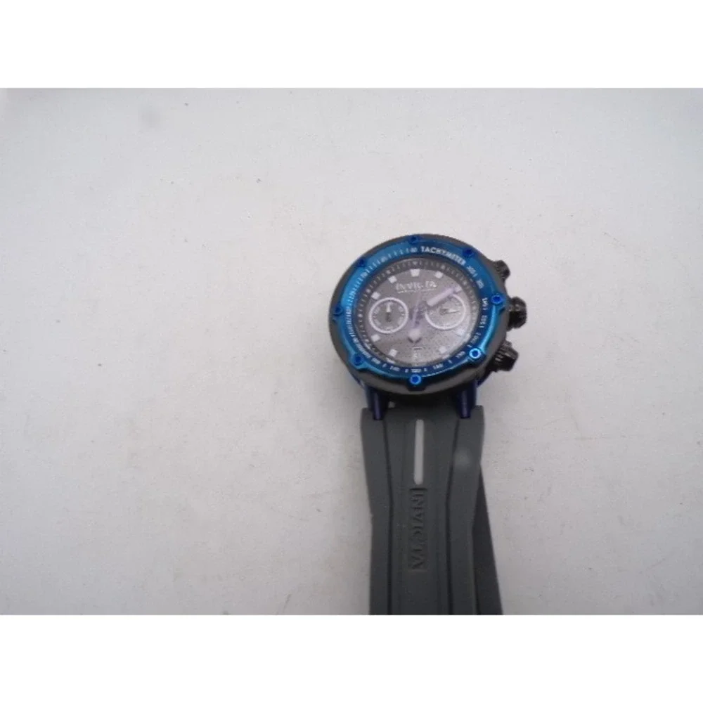 Invicta Coalition Forces Chronograph Mens Watch Blue Grey Silicone Strap READ